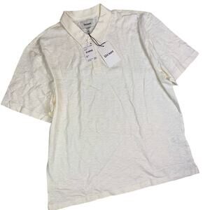 Unison Nordstrom NWT Men's Classic Off-White Short Sleeve Polo Shirt Size 2XL